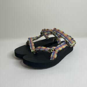 Teva Sandals Women's 10 Midform Universal Fray Frazier Multicolor 1118954 Shoe